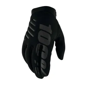100% Brisker Cold Weather Youth Gloves Black / Grey