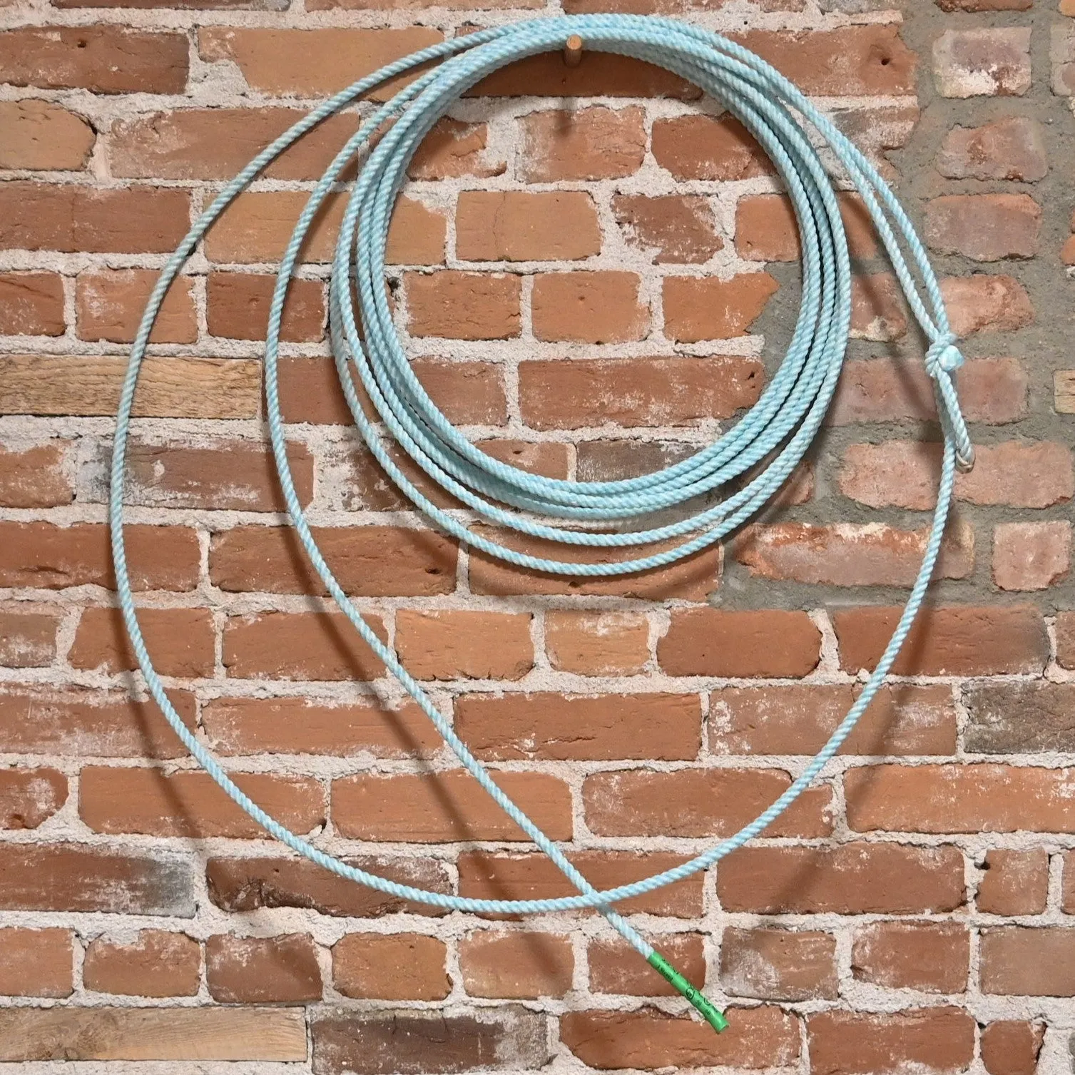 40' Open Range 3/8 Scant  Soft 3 Strand Rope in Ice Mint
