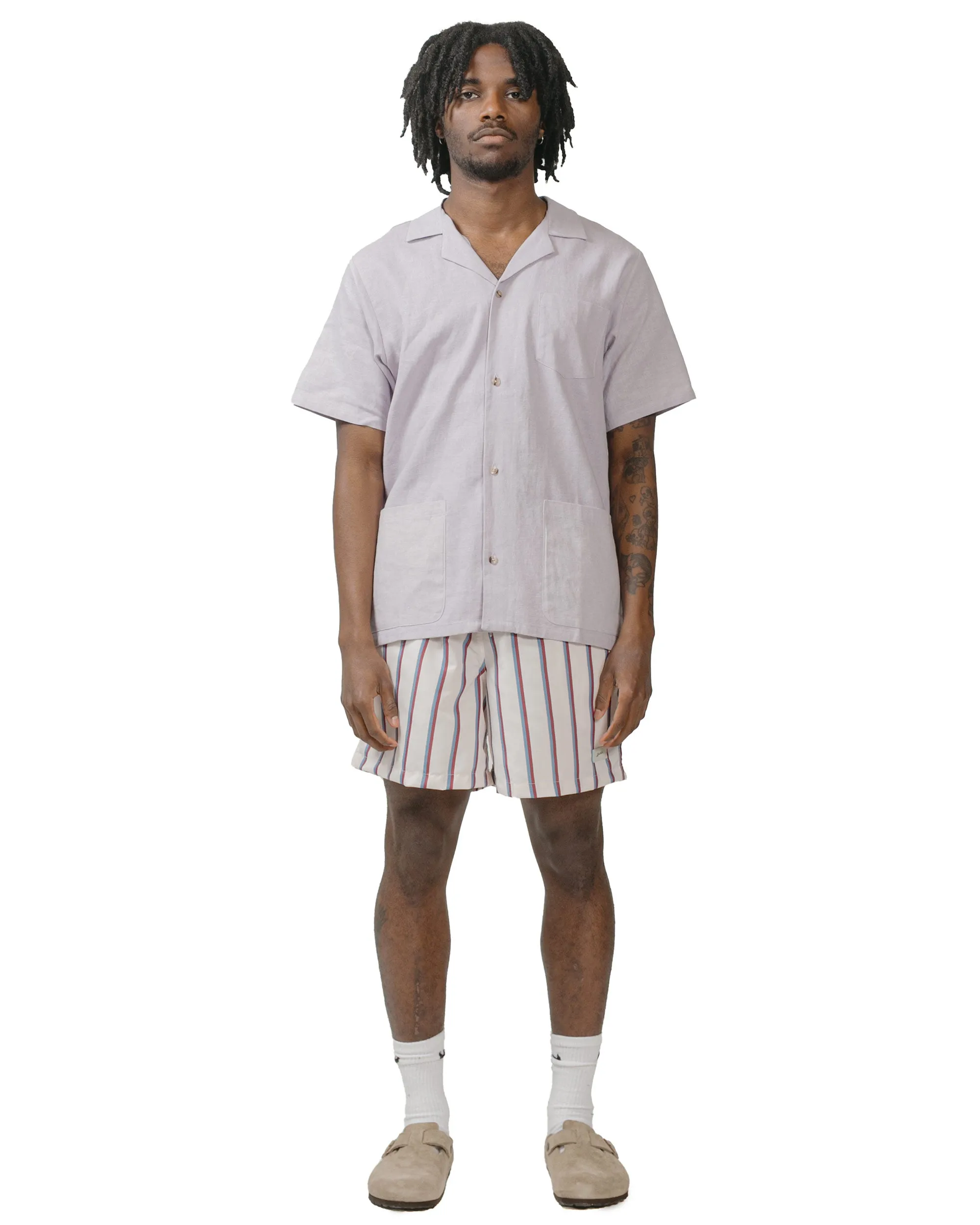 Bather Red & Blue Fine Stripe Swim Trunk