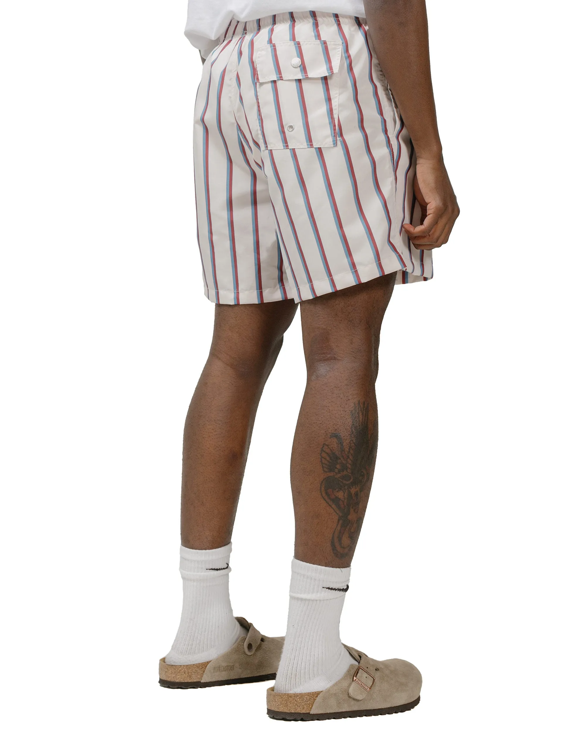 Bather Red & Blue Fine Stripe Swim Trunk