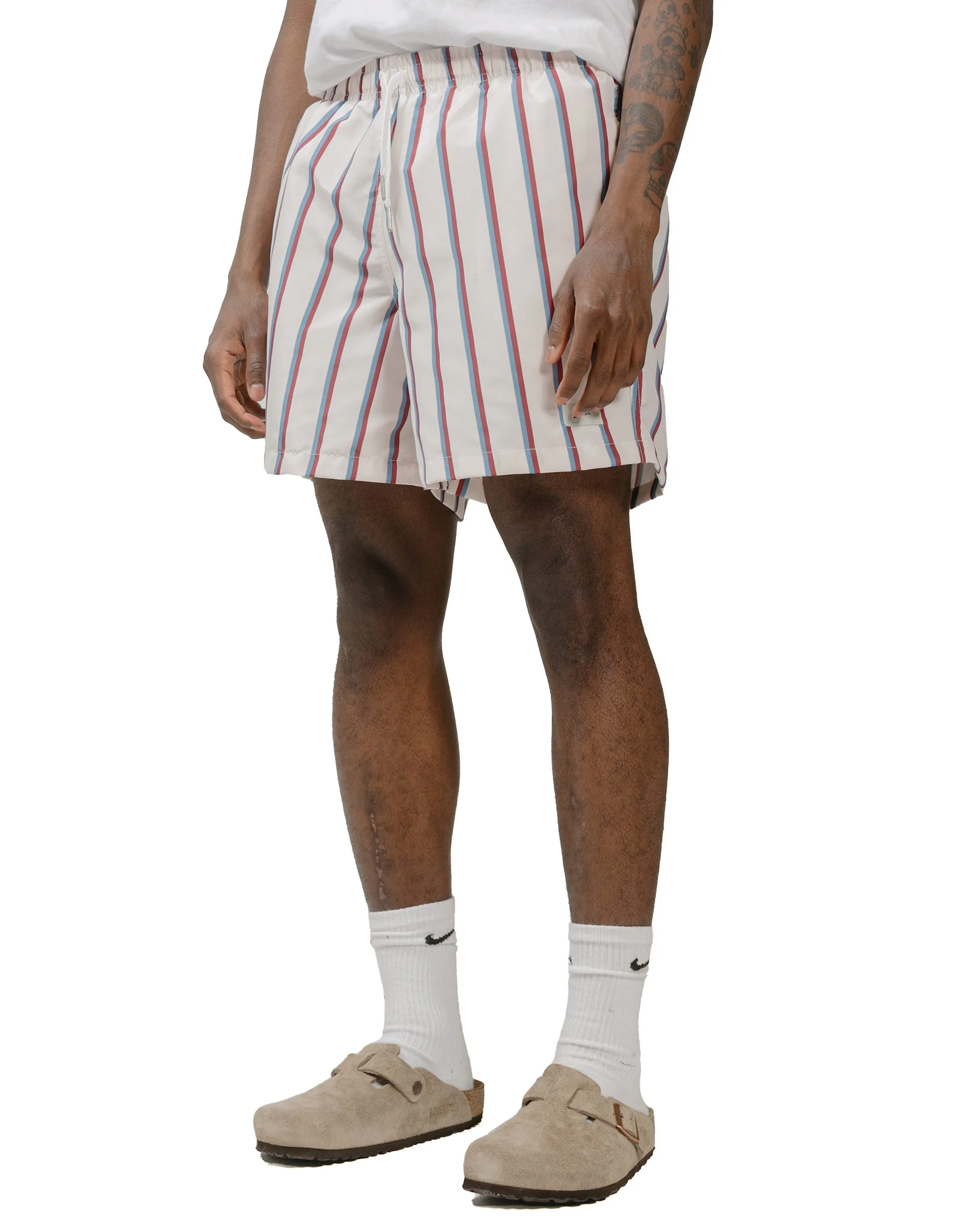 Bather Red & Blue Fine Stripe Swim Trunk