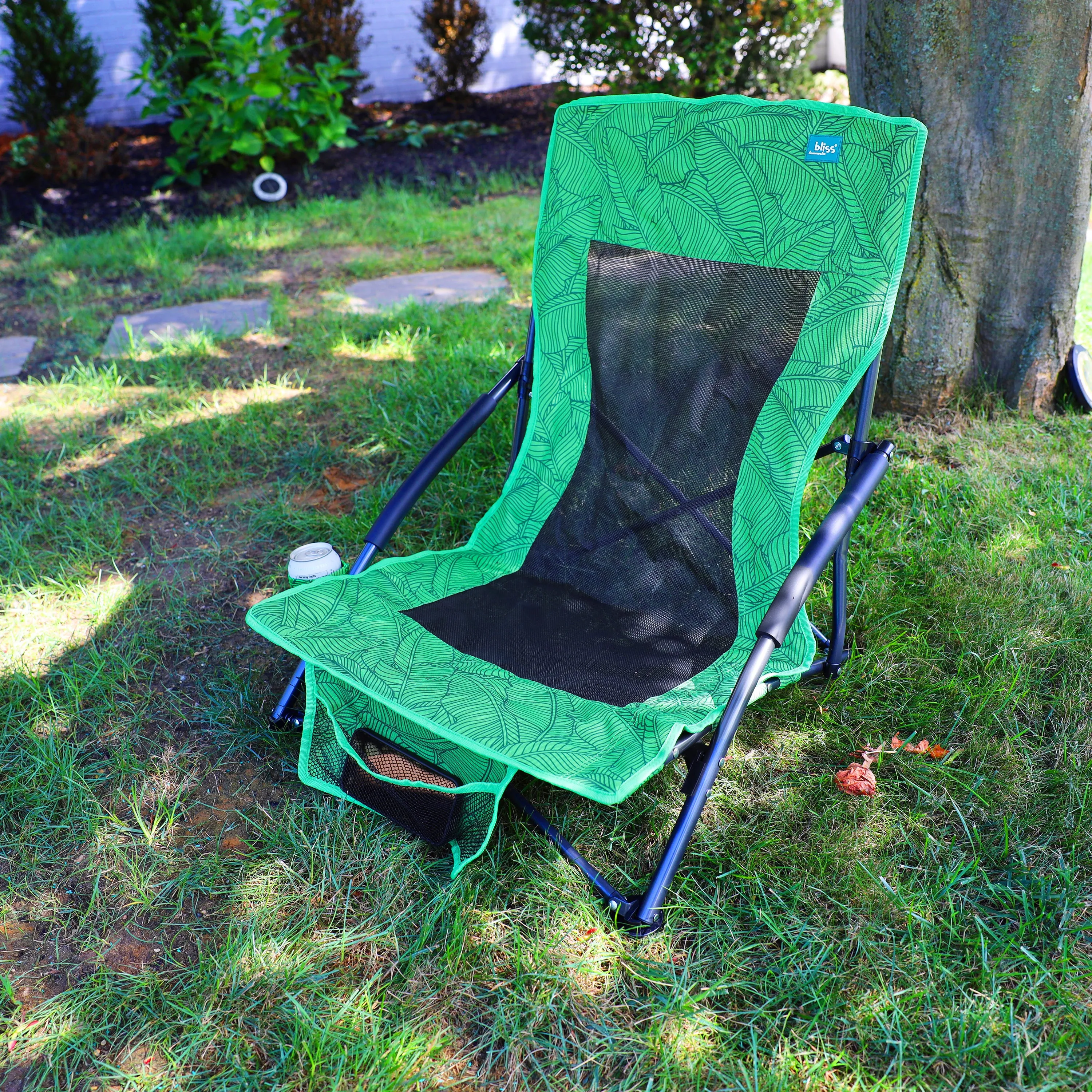 Collapsible Beach Chair W/ Cup Holder | Storage Bag Included | 275 Lb. Capacity