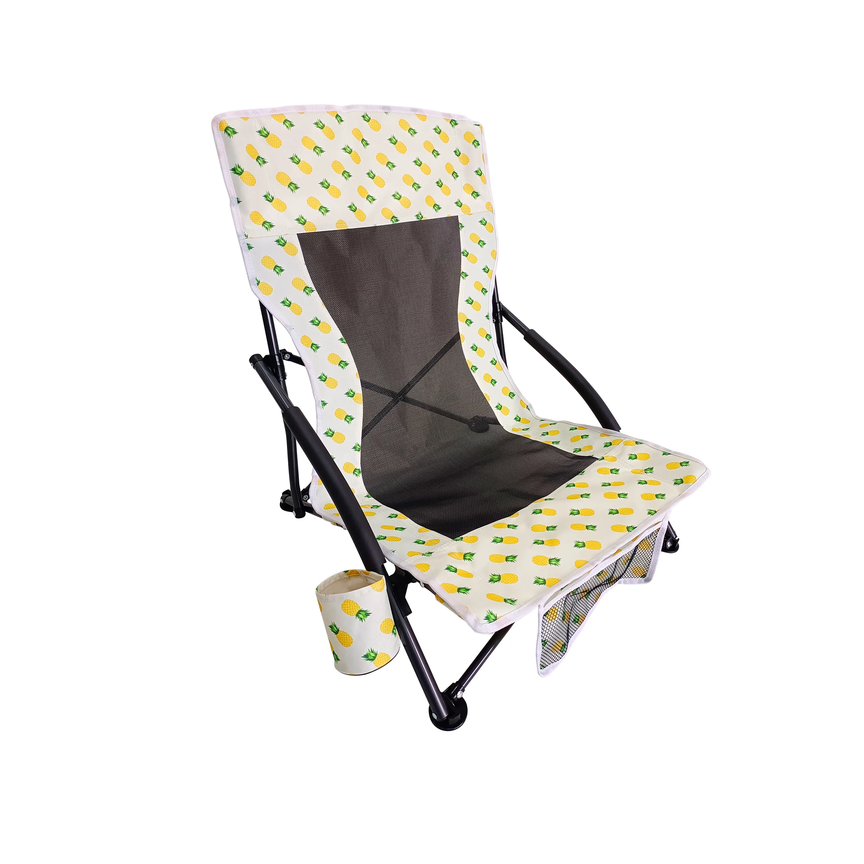 Collapsible Beach Chair W/ Cup Holder | Storage Bag Included | 275 Lb. Capacity