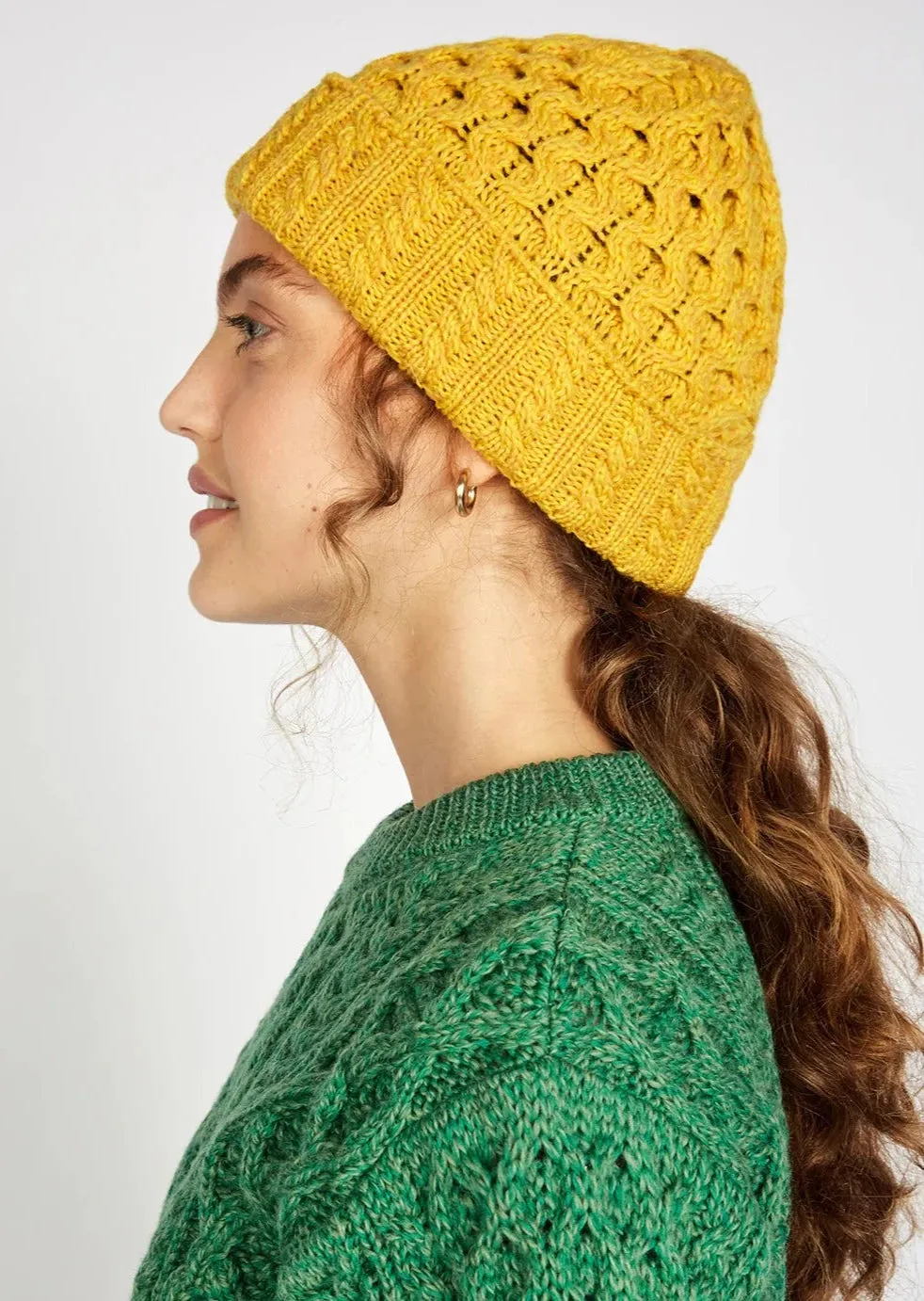 IrelandsEye Aran Hat | Sunflower