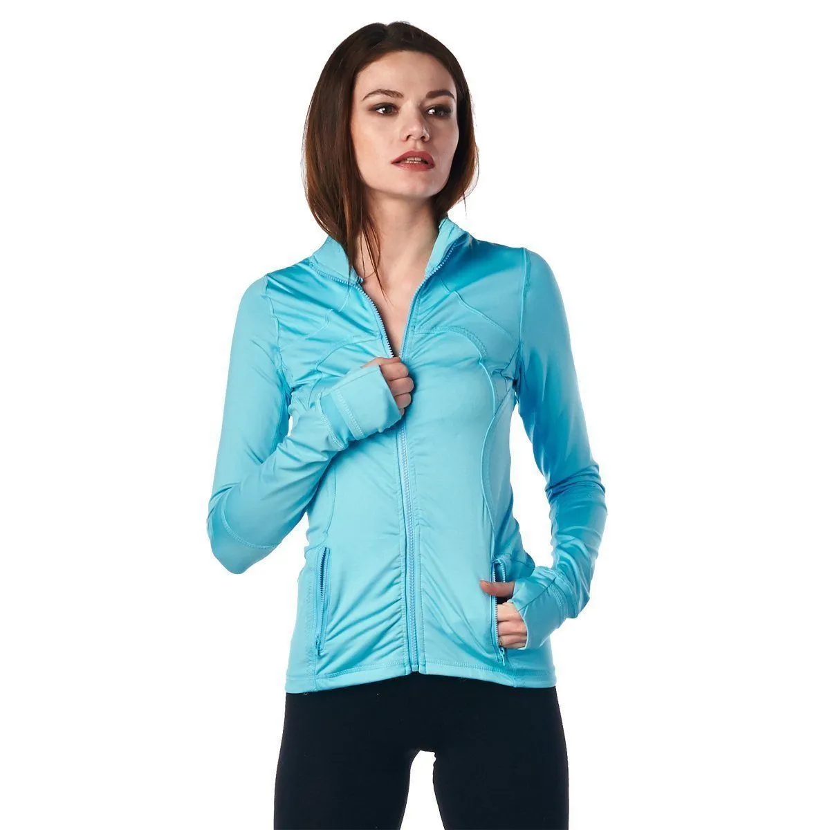 LA Society Women's Yoga Sport Fitness Jacket in Turquoise