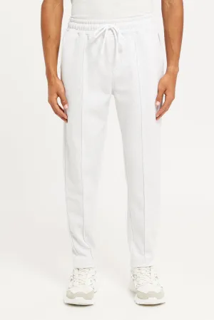 Men Ecru Fleece Active Pants