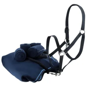 Riding World Complete Set (Rug, Headcollar, Rope & Bandages) Navy