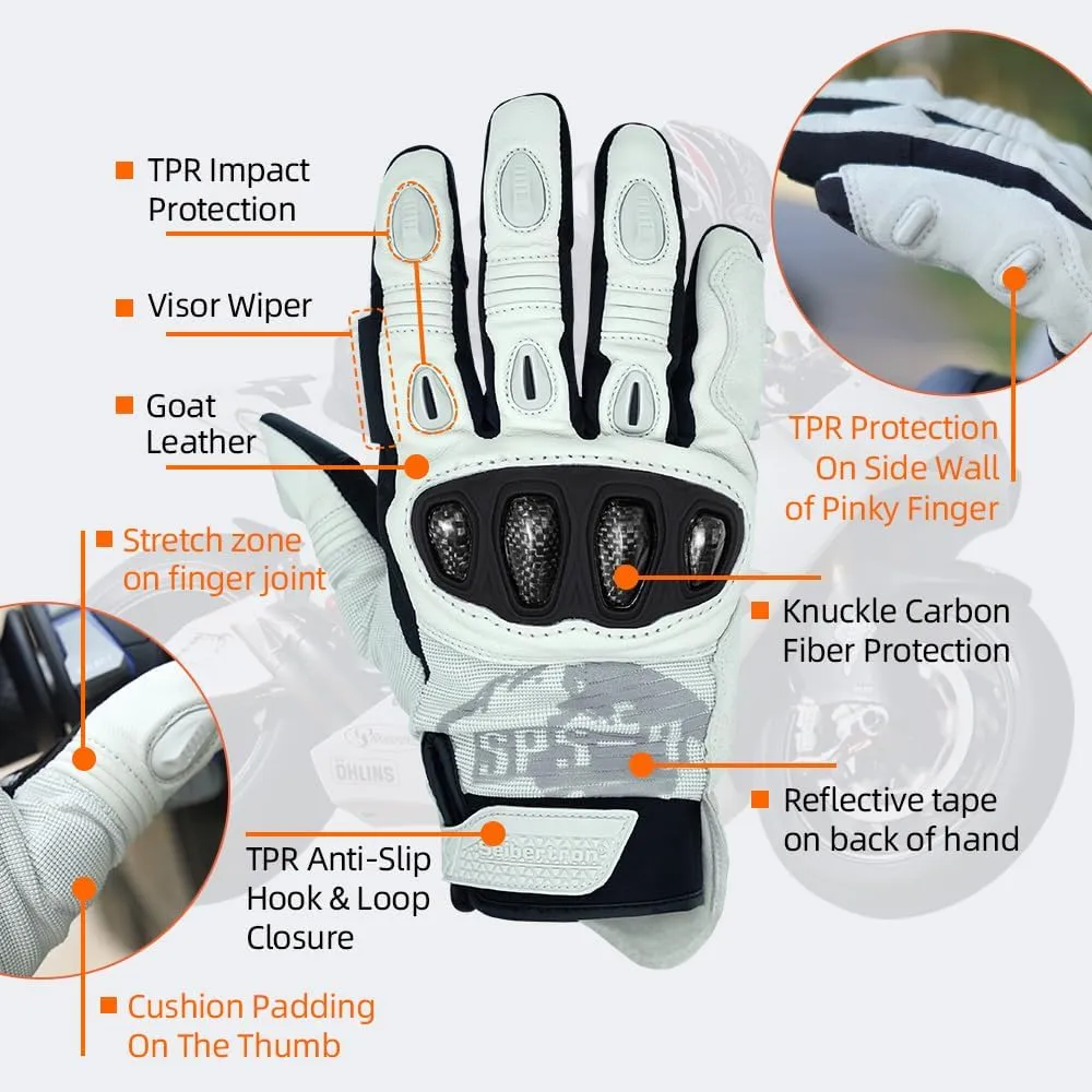Seibertron Youth SPS-4 Winter Cold Weather Motorcycle Gloves Rainproof Riding with Touchscreen Warm Gauntlet for Boys and Girls