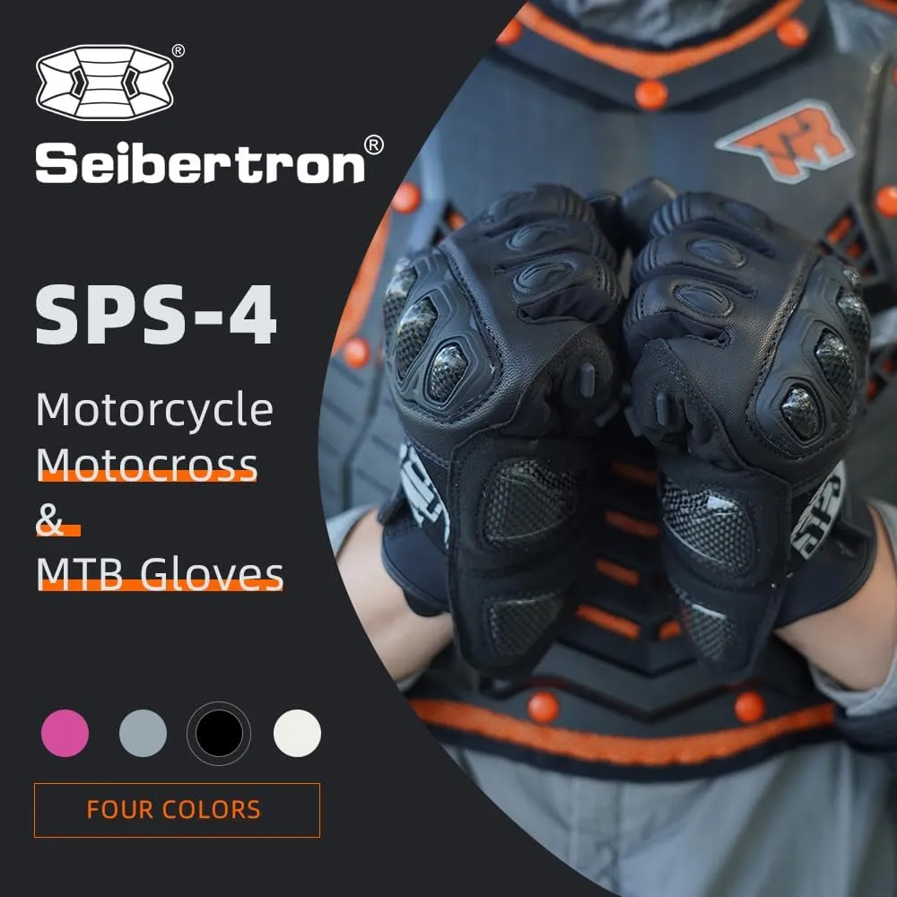 Seibertron Youth SPS-4 Winter Cold Weather Motorcycle Gloves Rainproof Riding with Touchscreen Warm Gauntlet for Boys and Girls